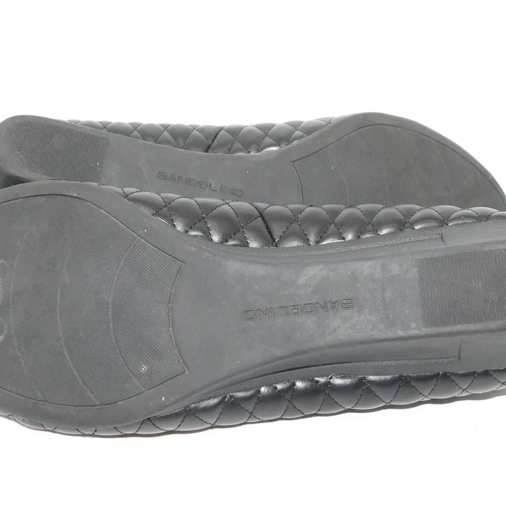 Bandolino Black Quilted Wedge Flats